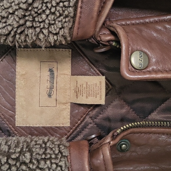 Vintage Cezani Brown Leather Bomber Jacket - Picture 2 of 10